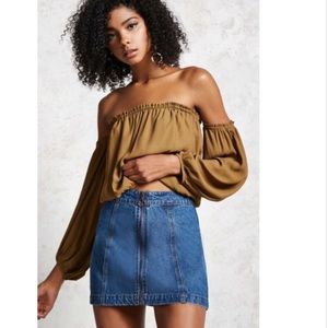 Vintage/Retro Style Zip Front Denim Skirt NWT